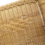 Pair of rattan and wicker armchairs 1960s