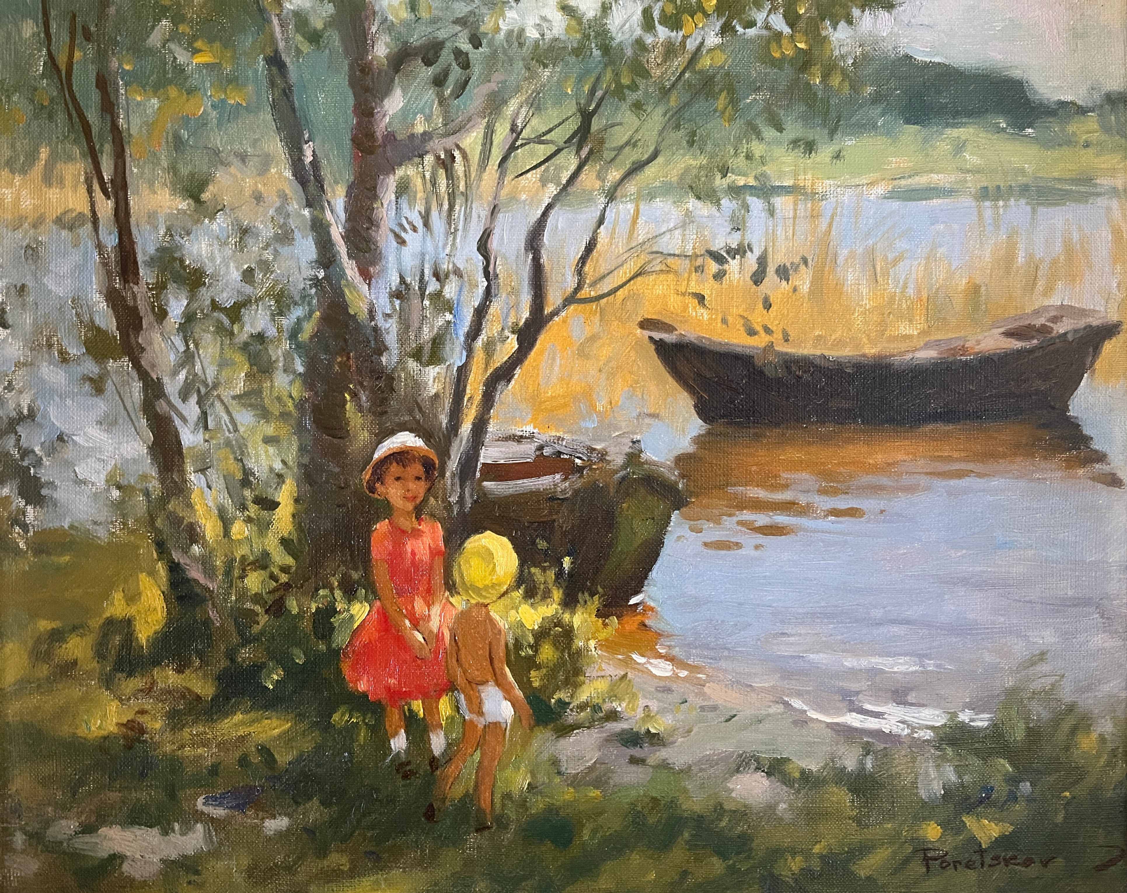 Tableau HST Post-Impressionist Poretskov "Girls by the Lake" + CAD