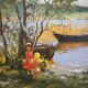 Tableau HST Post-Impressionist Poretskov "Girls by the Lake" + CAD