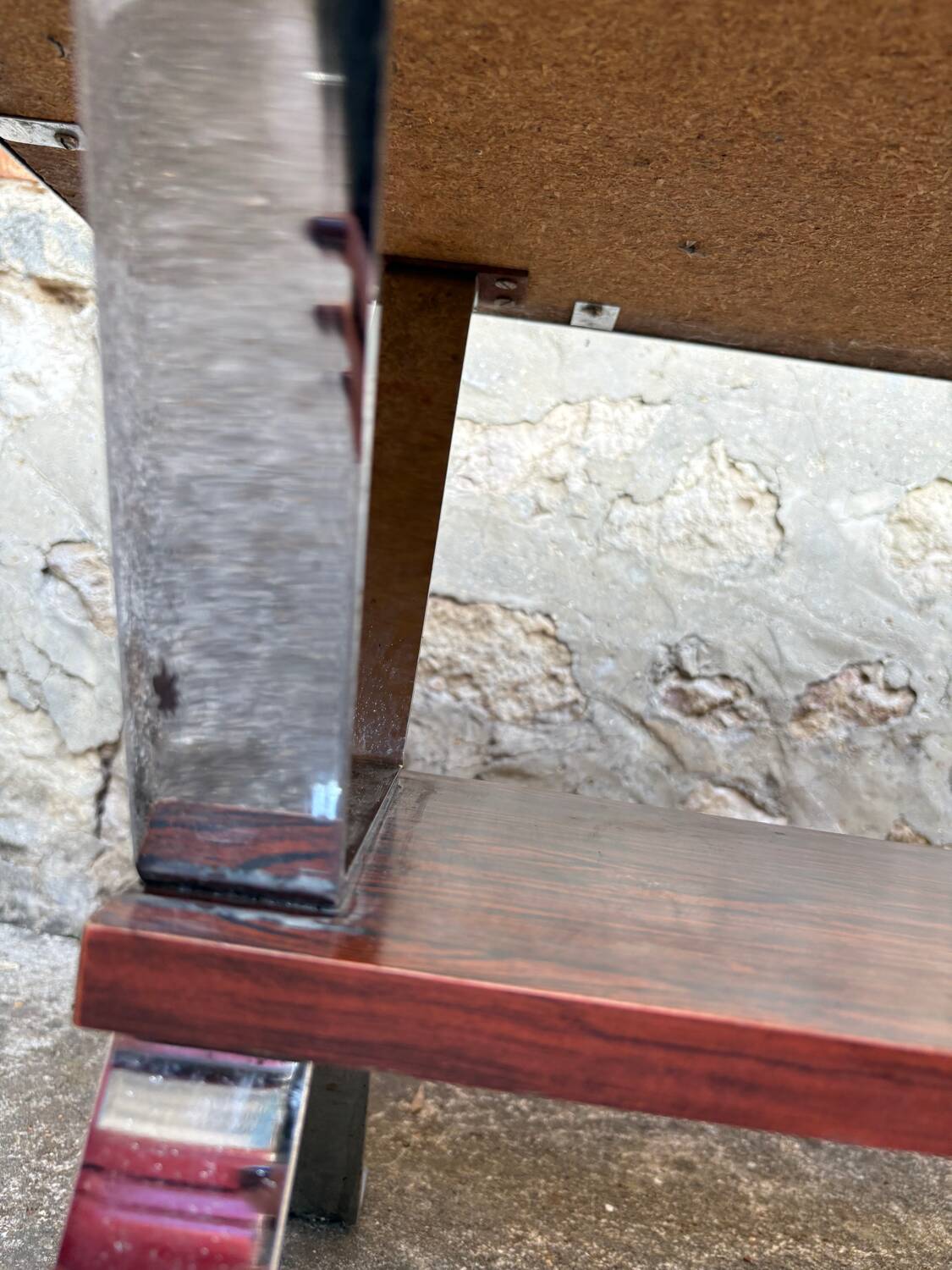 Vintage 1970s ceramic tile coffee table with chrome legs.