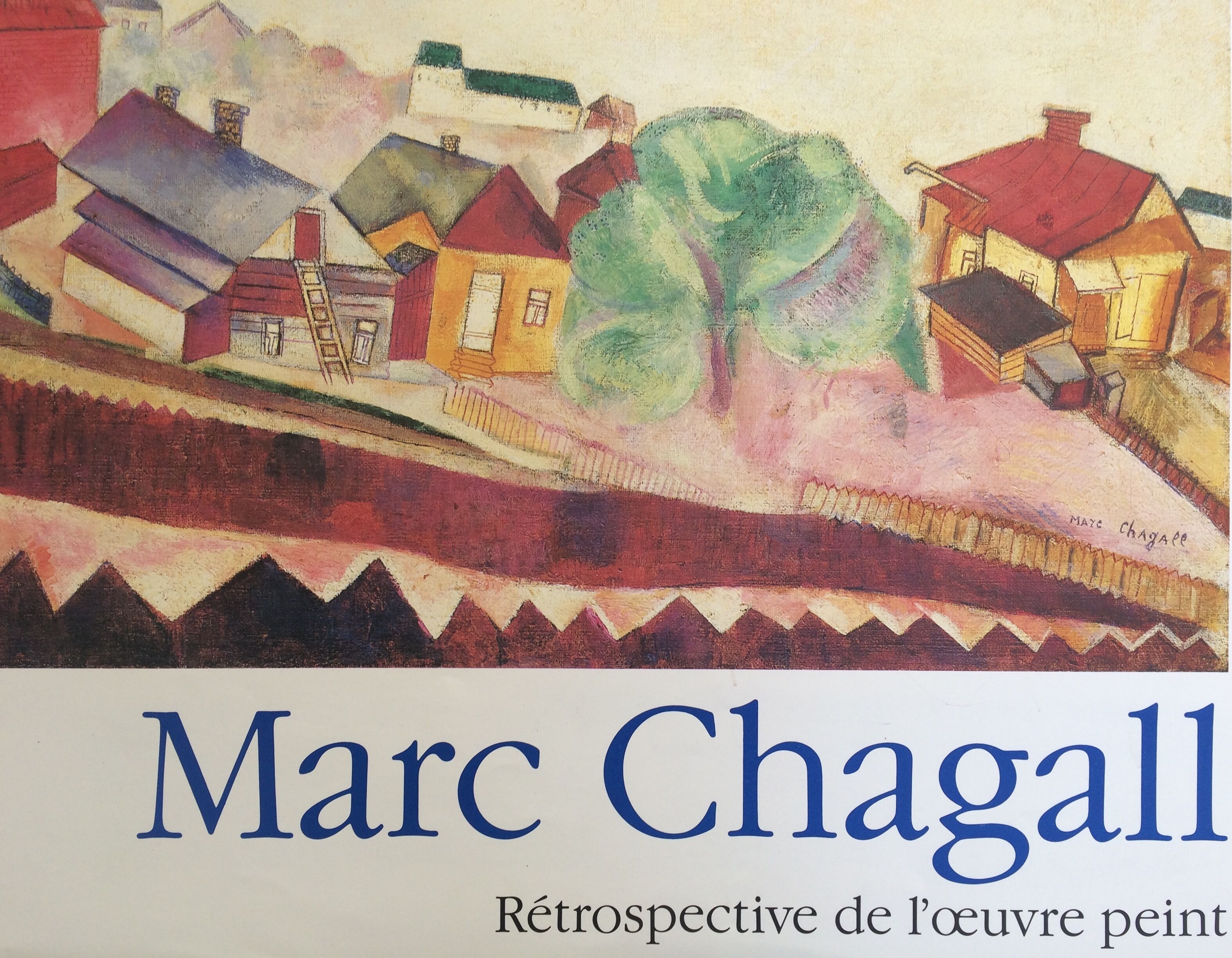 Marc chagall (after) maeght foundation, 1984. original exhibition poster