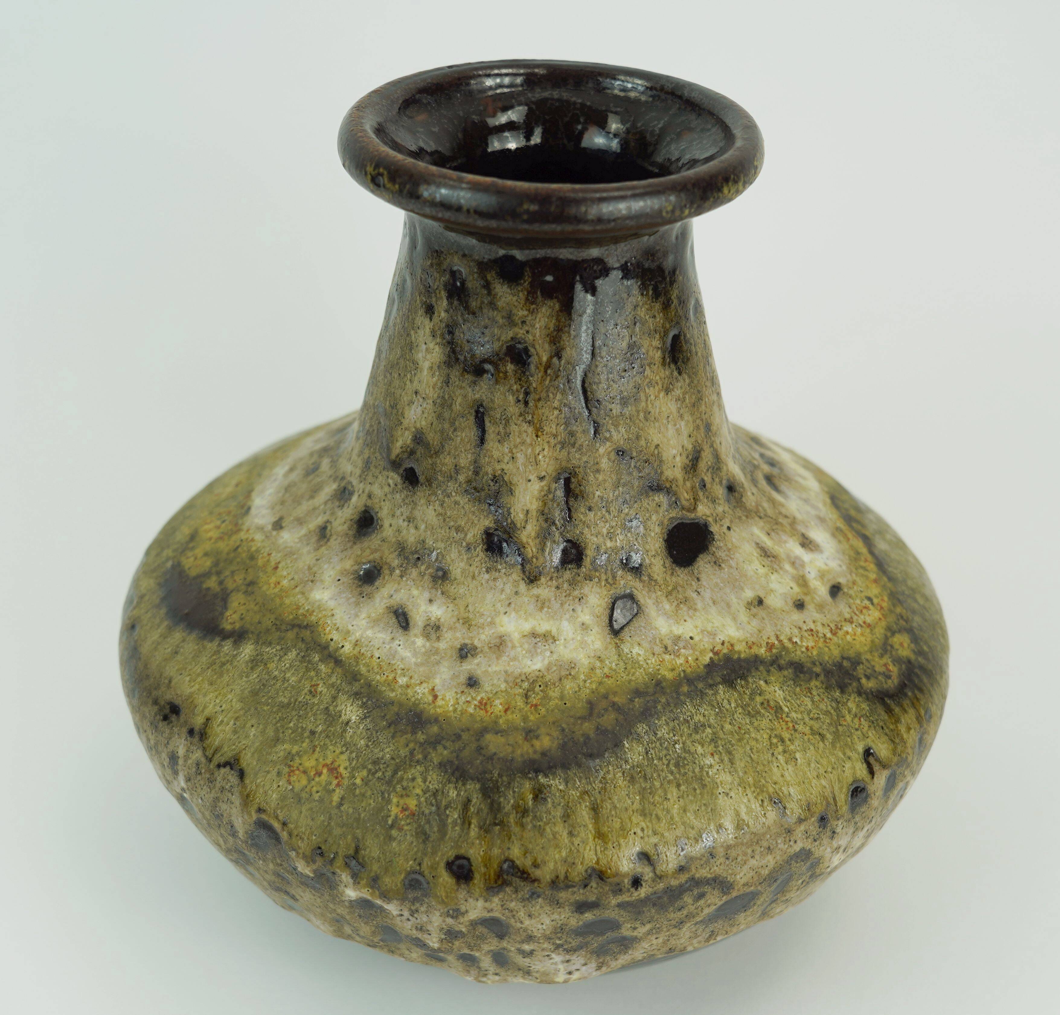 ruscha mid century VASE drip glaze earth tones pottery model 377-21
