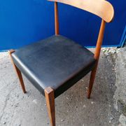 Scandinavian style teak and vintage faux chair 50 60 s