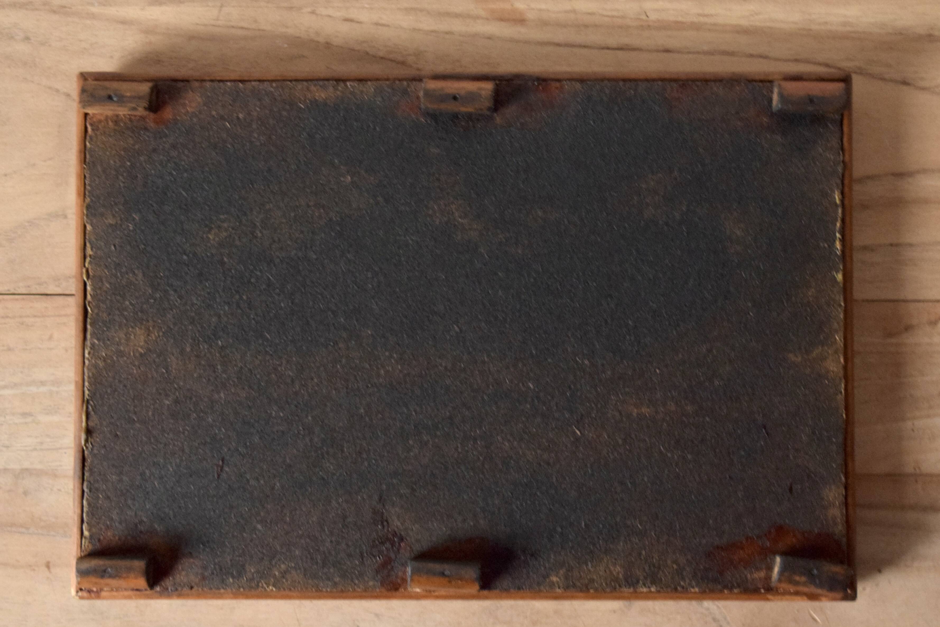 Large vintage glazed ceramic trivet