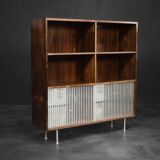 Vintage Mid-Century Scandinavian Modern Rosewood Highboard with Glass, 1960