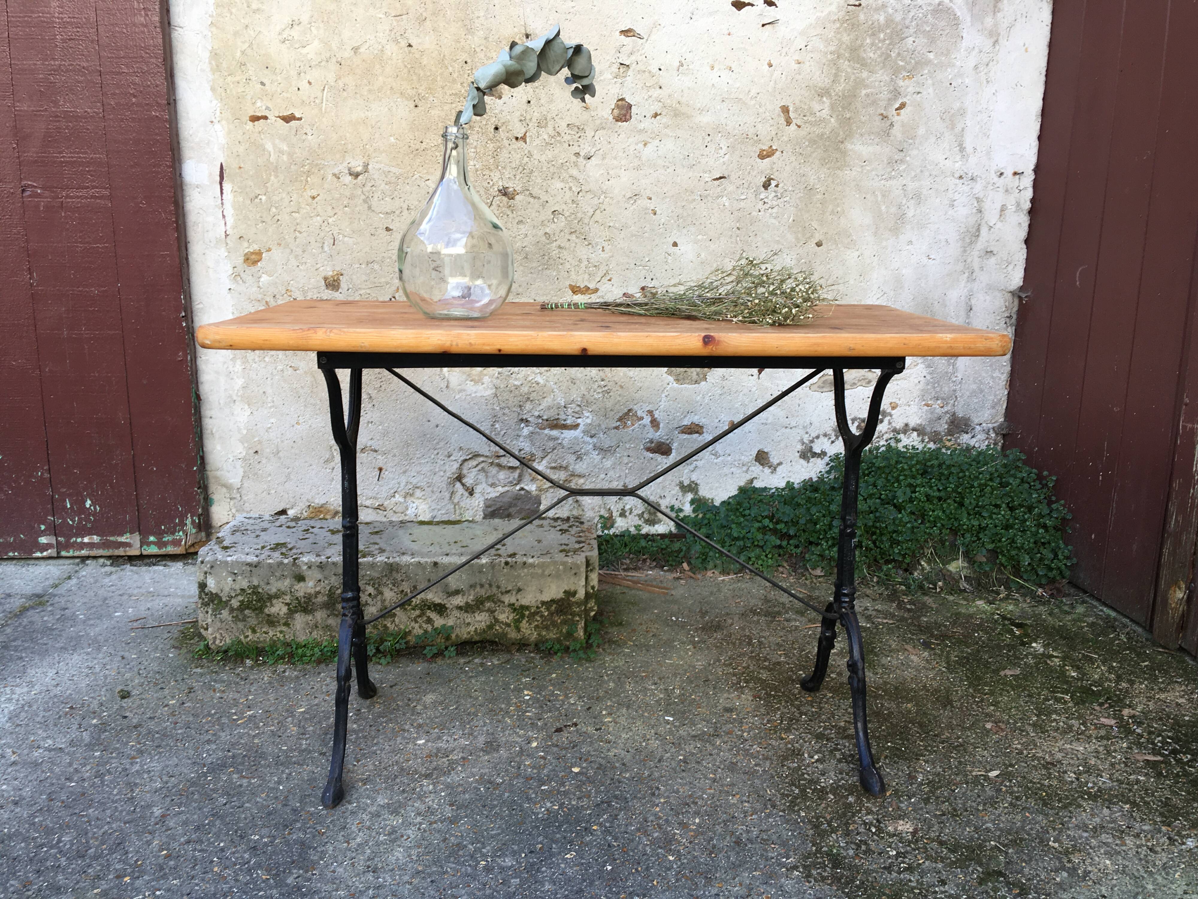 Raw wooden bistro table