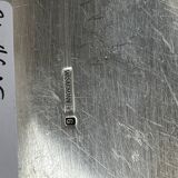 Oval metal silver-plated tray with hallmarks from the early 20th century.