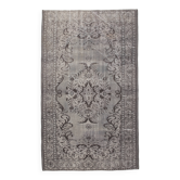 Tapis turc oriental vintage, 5x8 nuances de gris, noir, 150x250Cm, SK 2874
