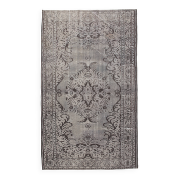 5x8 Shades Of Gray Black Oriental Vintage Turkish Rug, 150x250Cm SK 2874