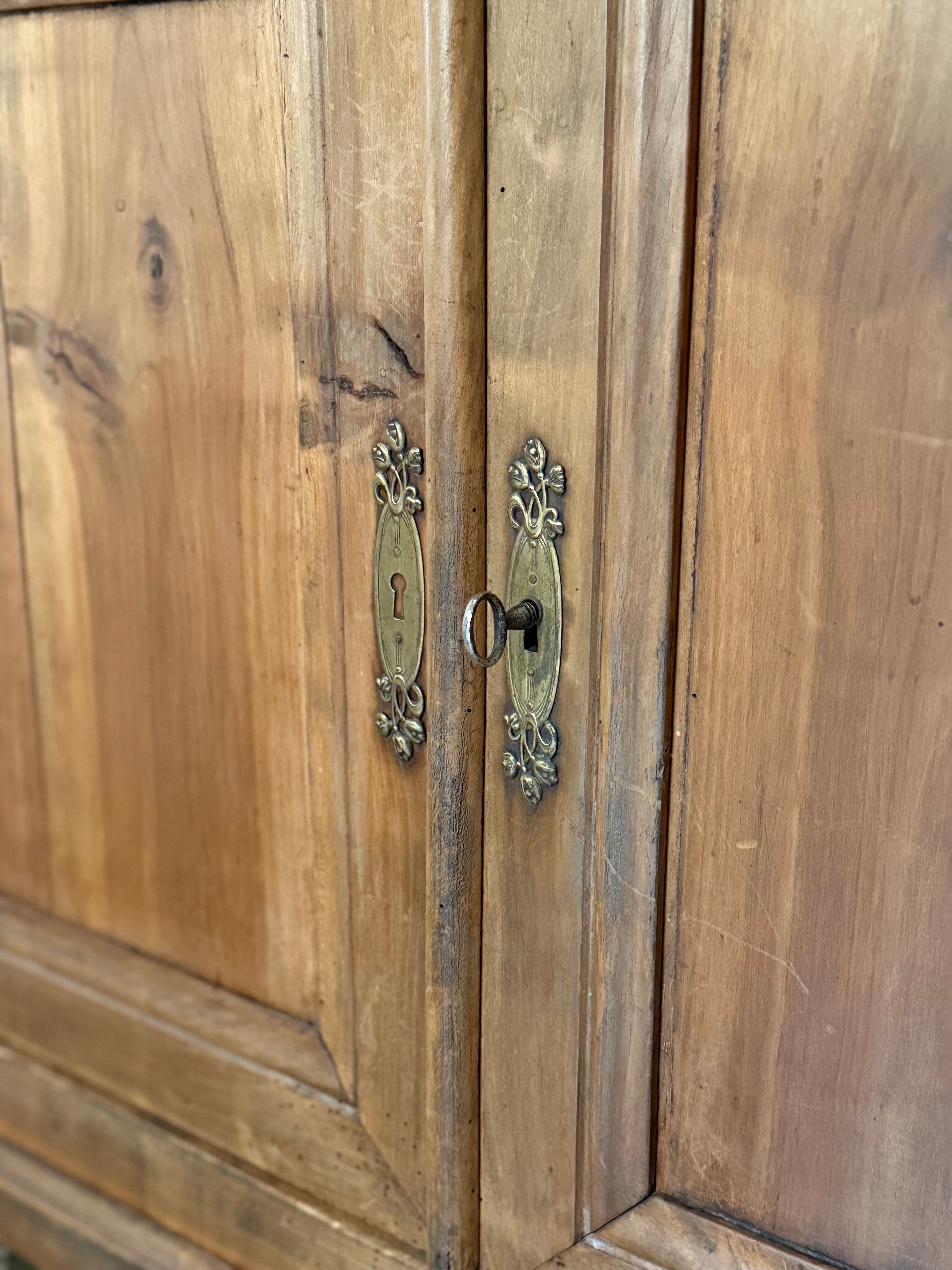 Antique two-body buffet in solid wood