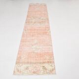 Pale Red & Beige Turkish Runner Rug, 71x301Cm