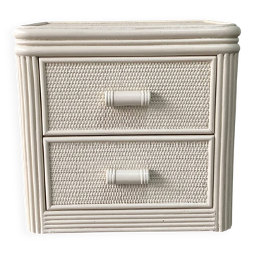 Vintage Rattan, Bamboo Night Stand Off-White, 70/80s