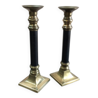 Pair of column candlesticks