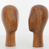 Pair of oak manequin head
