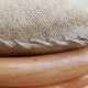 Rattan pouf burlap