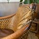 Fauteuil en rotin tressé vintage