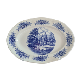 Small oval dish wolf mill model Lima blue décor
