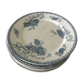 8 assiettes terre de fer Sarreguemines  Royal U&C décor