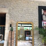 Louis-Philippe mirror pearled gold with gold leaf, some imperfections 146cm / 101cm