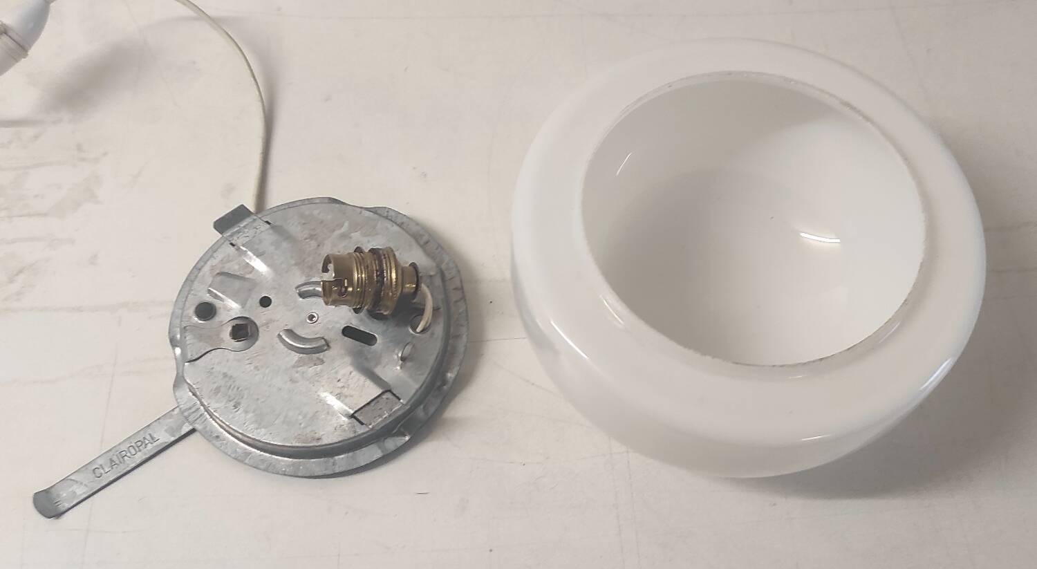 Opaline globe ceiling or wall light 20 cm - 50s/60s