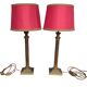 Paires de lampes style empire Abat jour rouge