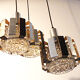 Lampe cascade vintage avec de lourds abat-jour en verre