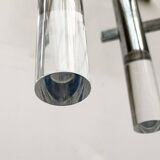 Italian chrome and acrylic chandelier from the space age mid-century by Gaetano Sciolari, 1960s.