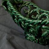 Green woven ceramic fruit bowl