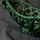 Green woven ceramic fruit bowl