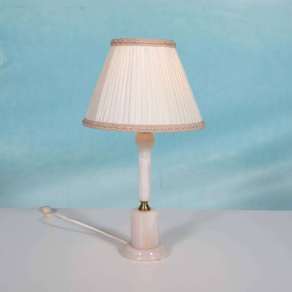 Bohemian chic natural stone table lamp, mid-century onyx table lamp.