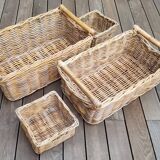 Set of four wicker baskets