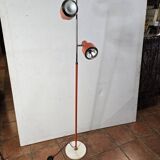 Orange floor lamp with two spots from the 70s