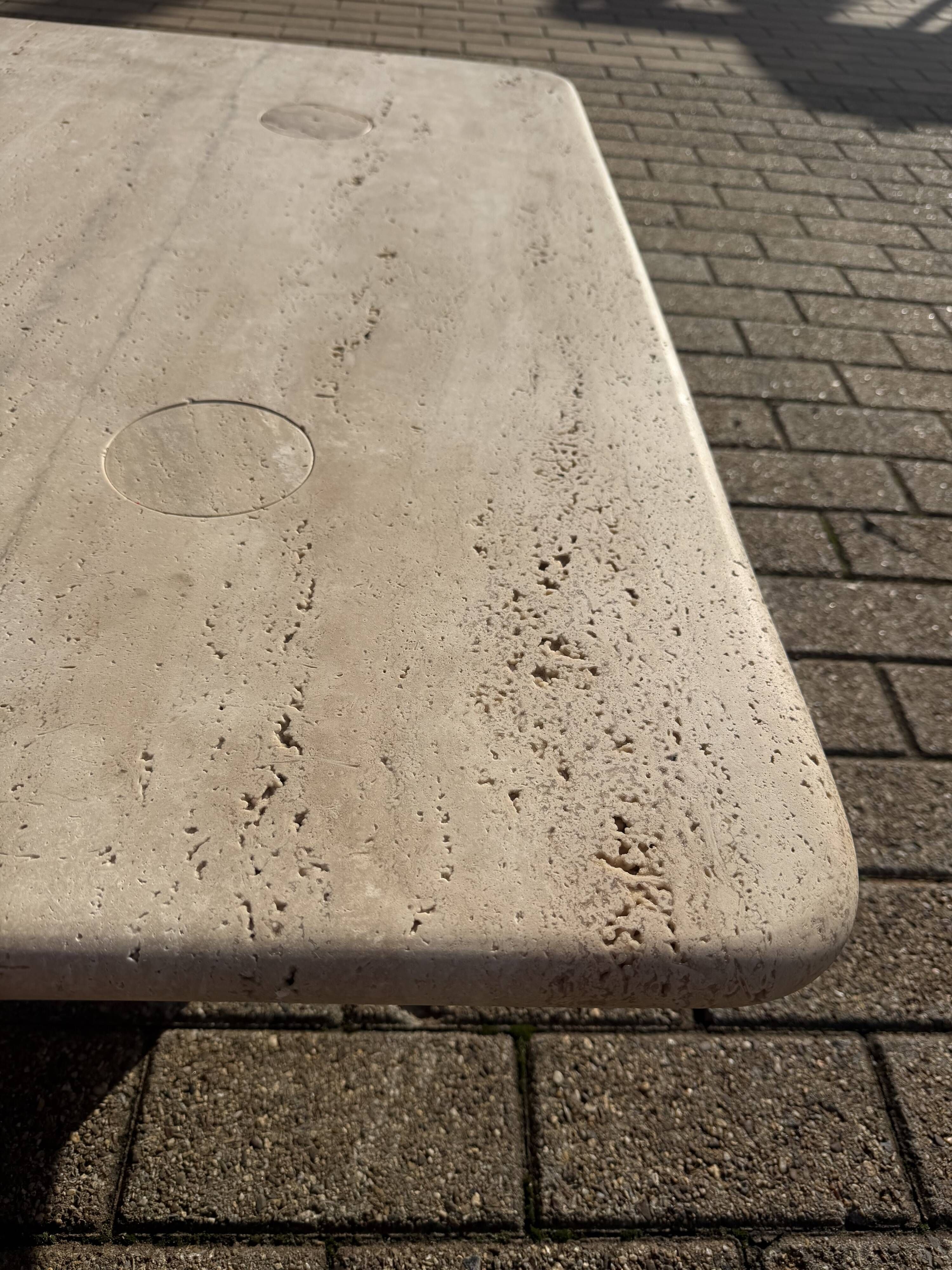 Travertine coffee table Angelo Mangiarotti for Up&Up 1970s