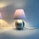 Paire de lampe vintage, métal brossé et abat jour blanc, France 1970
