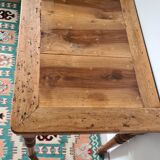Desk with feet turned in oak
