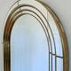 Large vintage Deknudt arched beveled panel mirror – gold, Belgium, 1980s