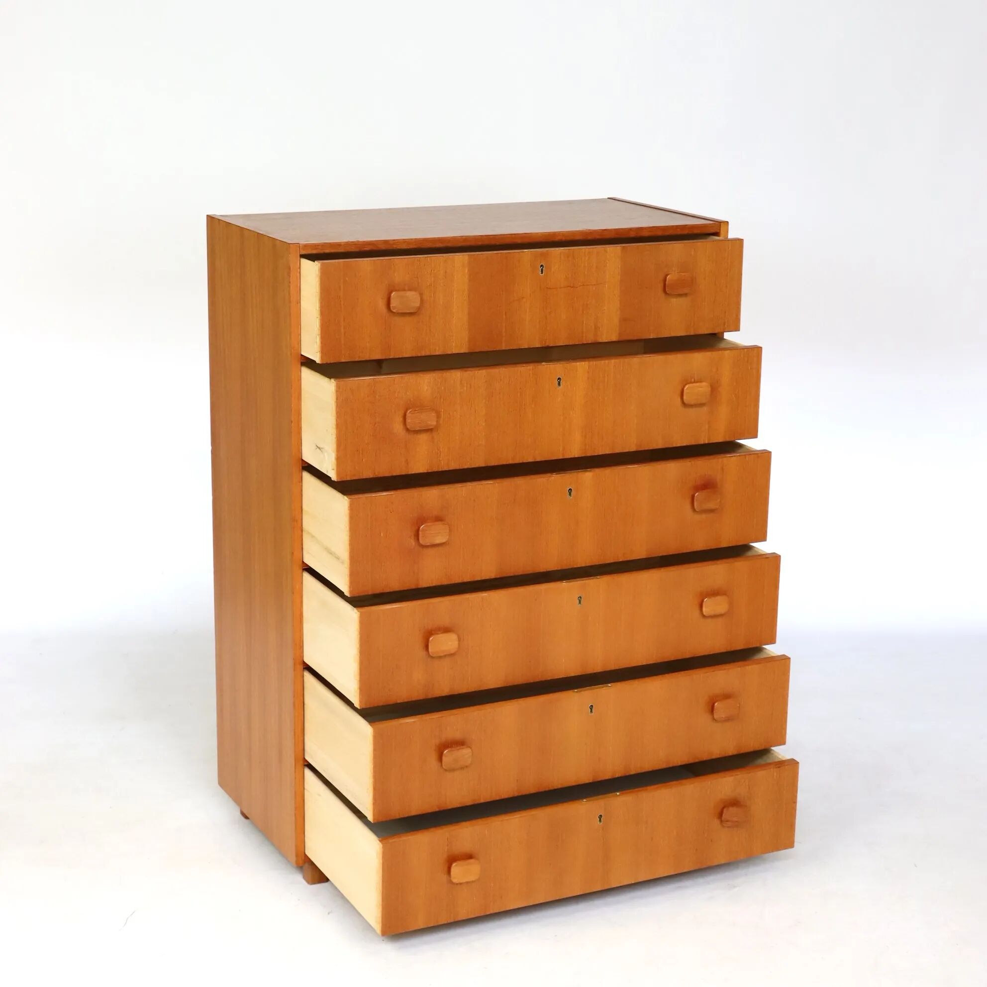 Teak six-drawer chest from the 1970s.