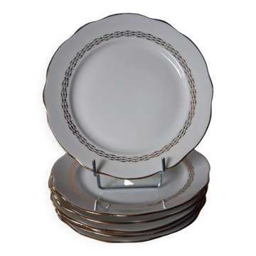 6 dessert plates in porcelain from Sologne "La Motte in good condition.