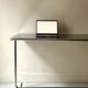 Dining table / tubular and modernist desk in chrome metal
