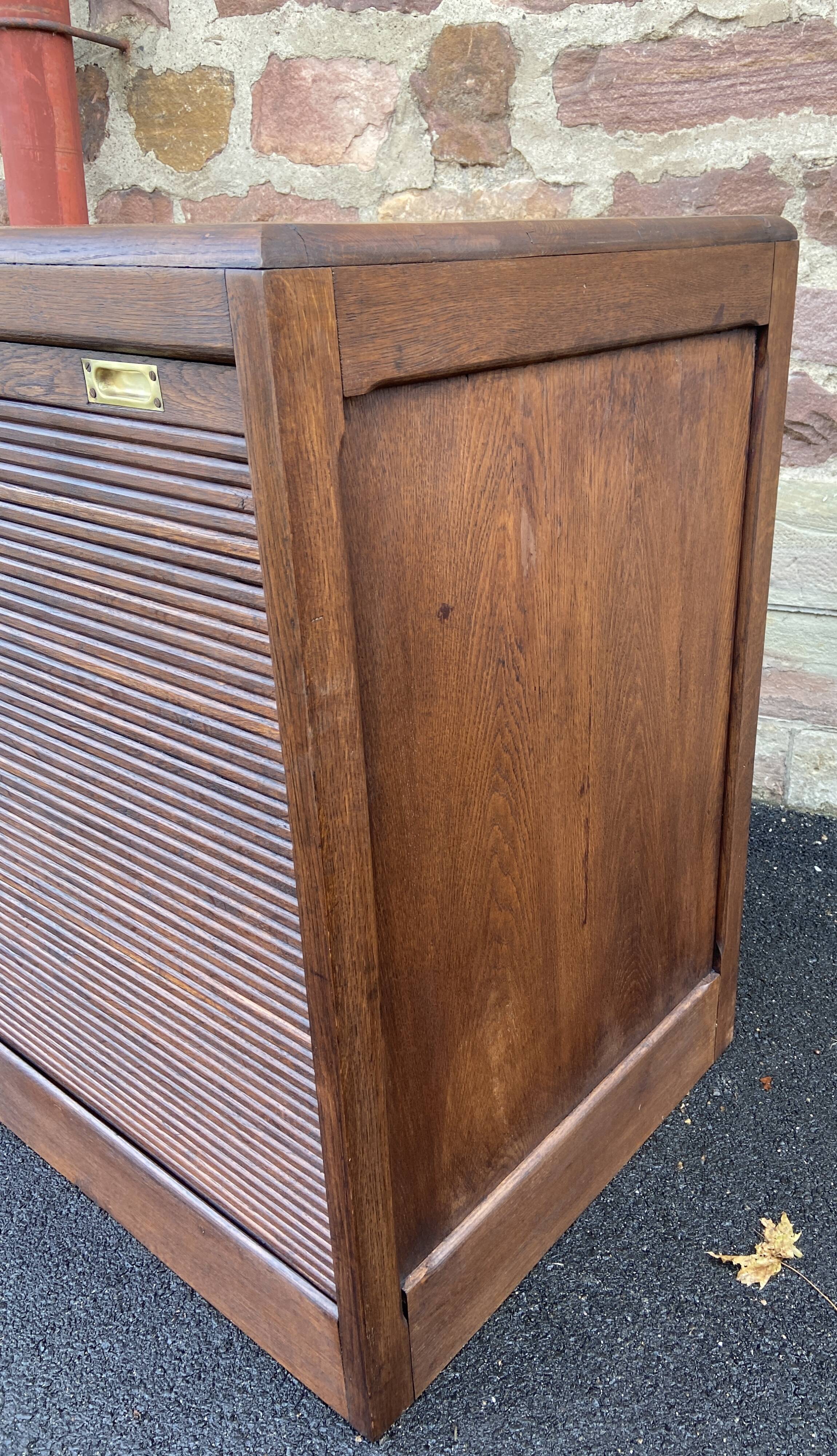 Art Deco sliding curtain binder cabinet