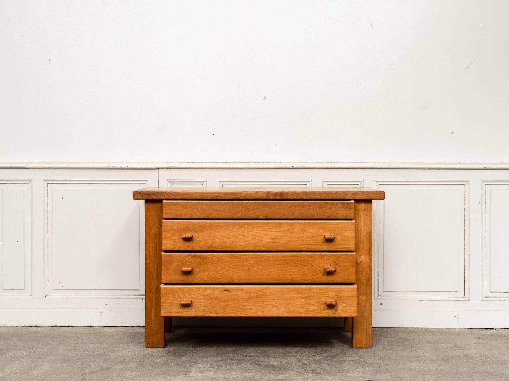 Commode Maison Regain in solid elm, 1960s.