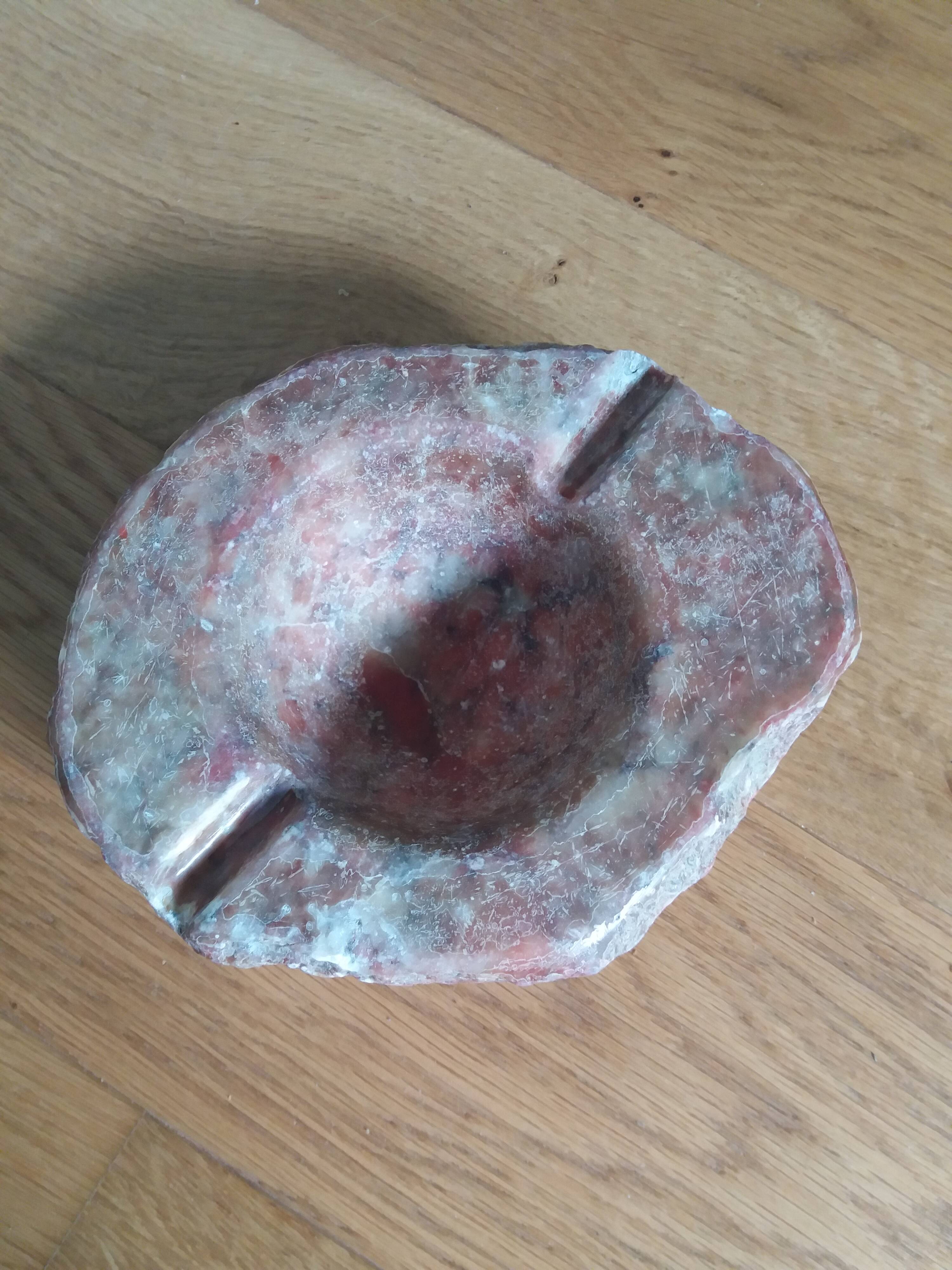 Red marble paperweight ashtray