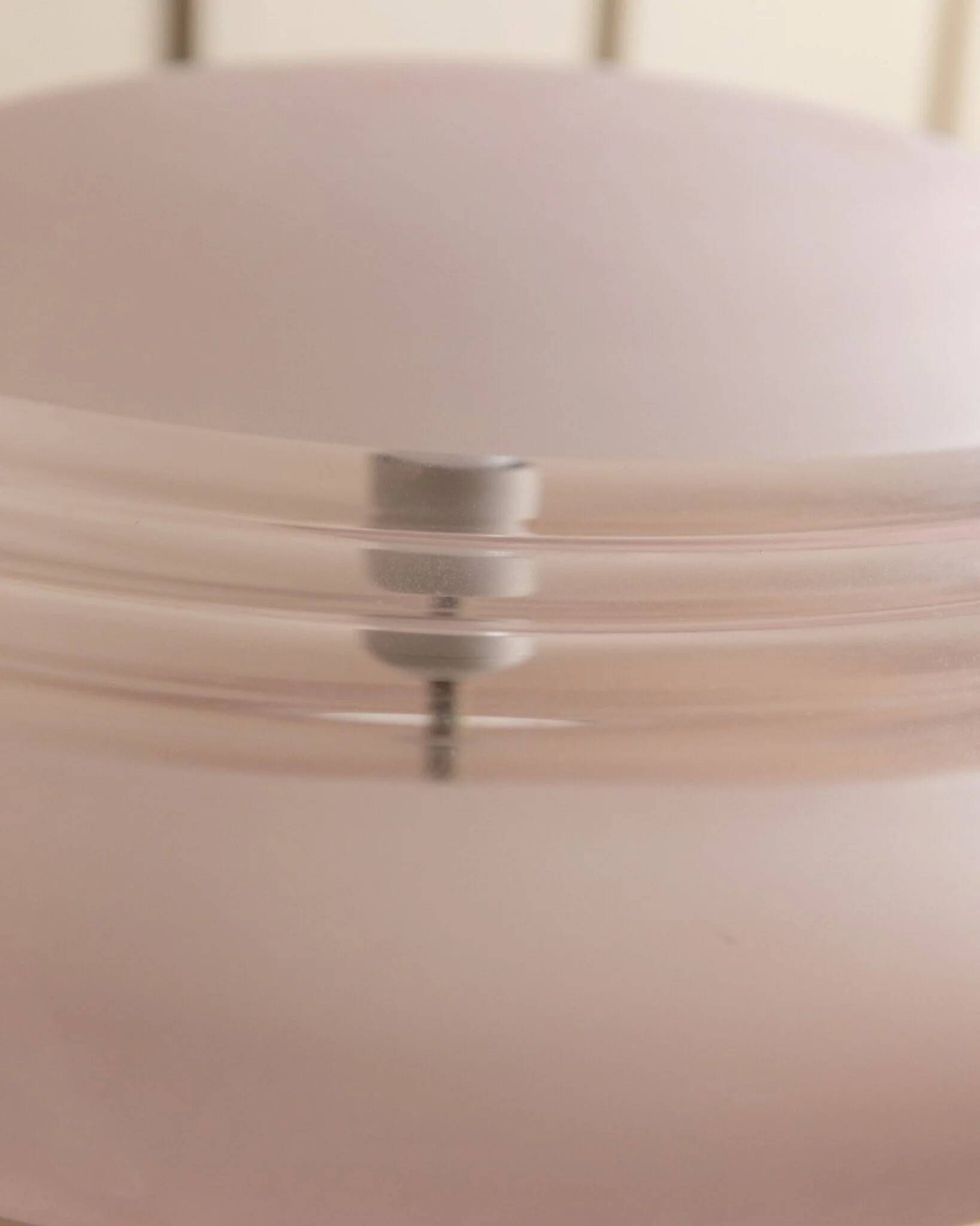 XXL pink Murano glass table lamp with white metal base, postmodern Memphis style, Italian 1980s