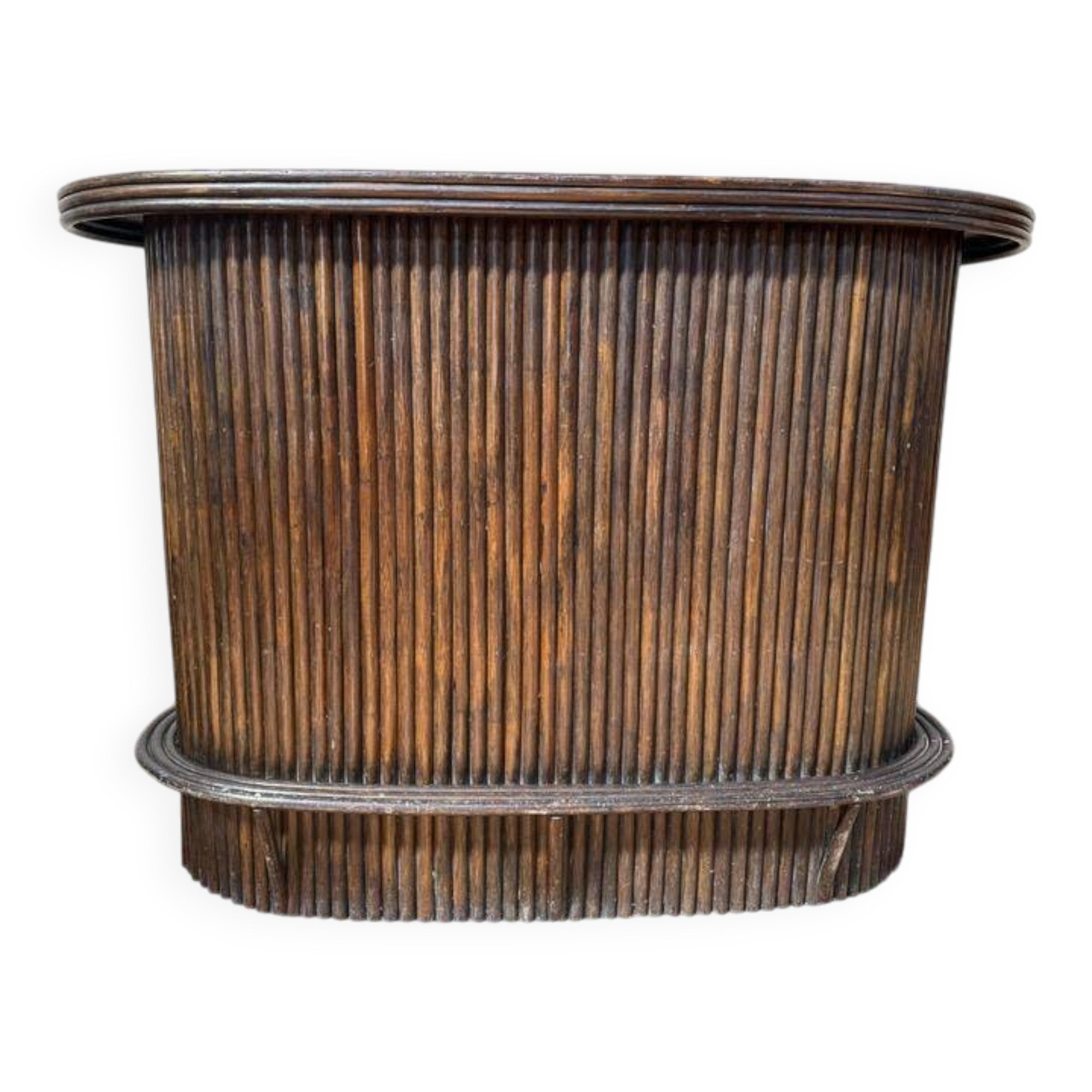 Comptoir de bar en rotin des années 1960