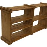 Vintage Wall shelf rack Pine wood 70s minimalist design