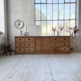 XXL solid oak counter sideboard