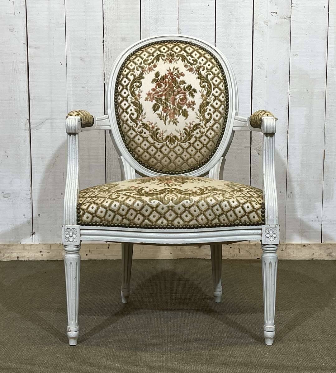 1970s Louis XVI style cabriolet armchair