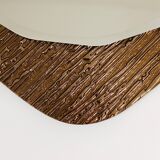 Crystal Art Sculpted Textured Wall Mirror Gold Bronze Mid-Century, Italy, 1960s