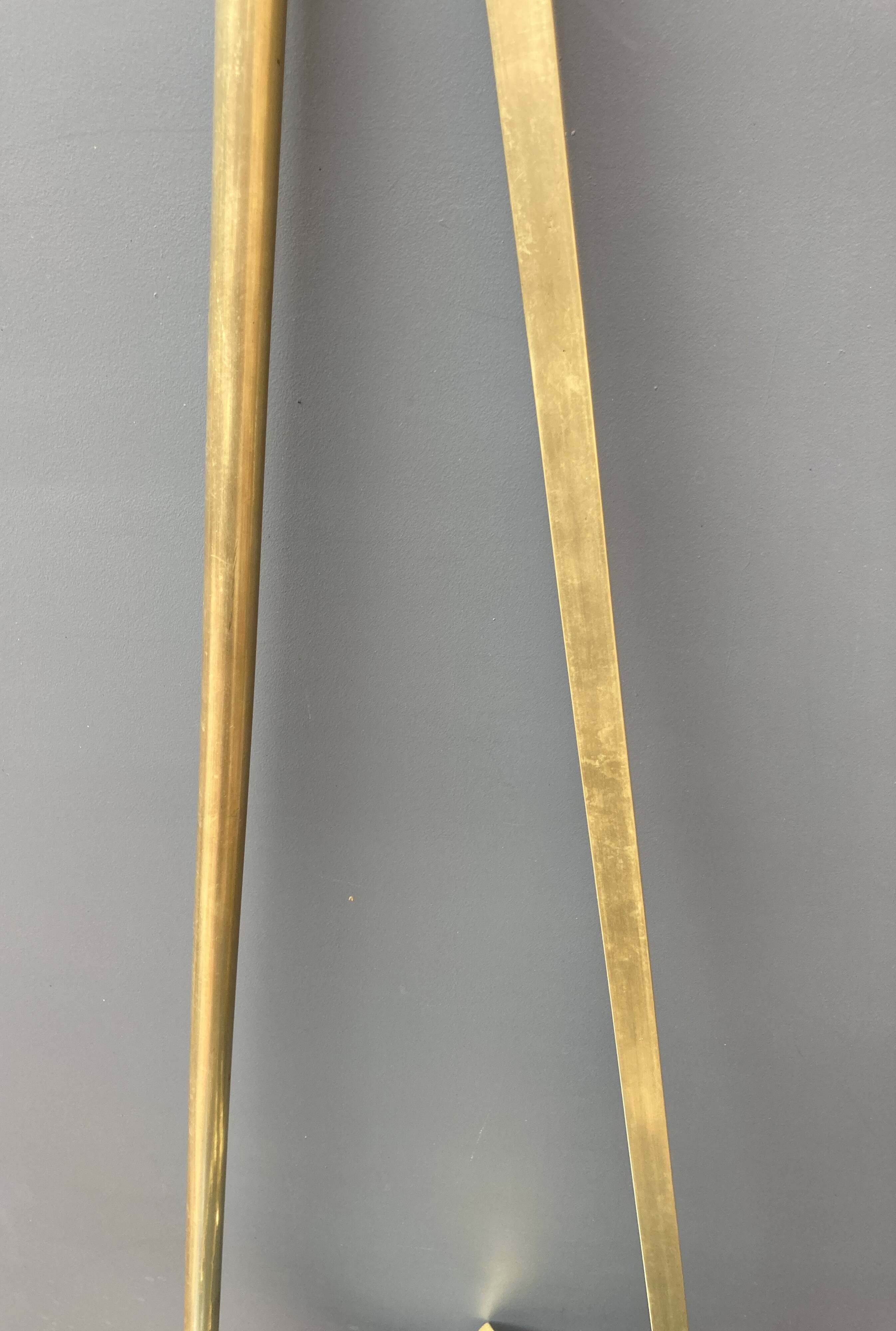 Art-deco wall-mounted coat rack in brass