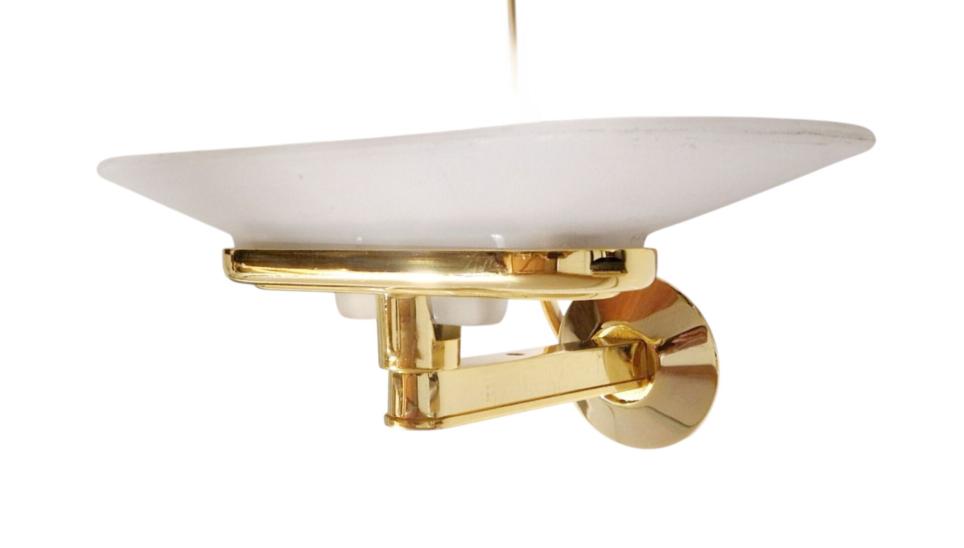 Jill Wall Light – Italian Design Arteluce 1980 – Brass & Opaline Glass